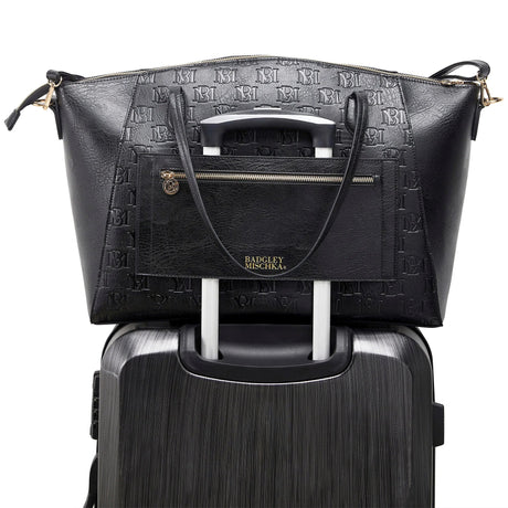 Caroline Vegan Leather Monogram Weekender Duffel Bag