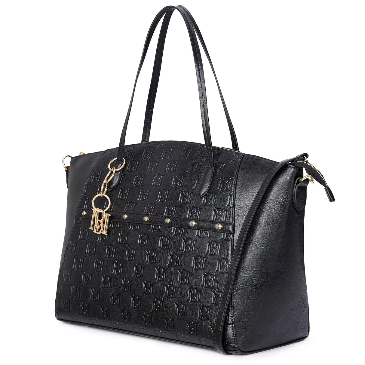 Caroline Vegan Leather Monogram Weekender Duffel Bag