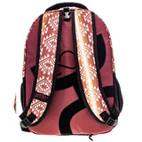Mochila HOOey "Recess" con patrón azteca integral (Granate/Blanco/Gris)