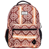 Mochila HOOey "Recess" con patrón azteca integral (Granate/Blanco/Gris)