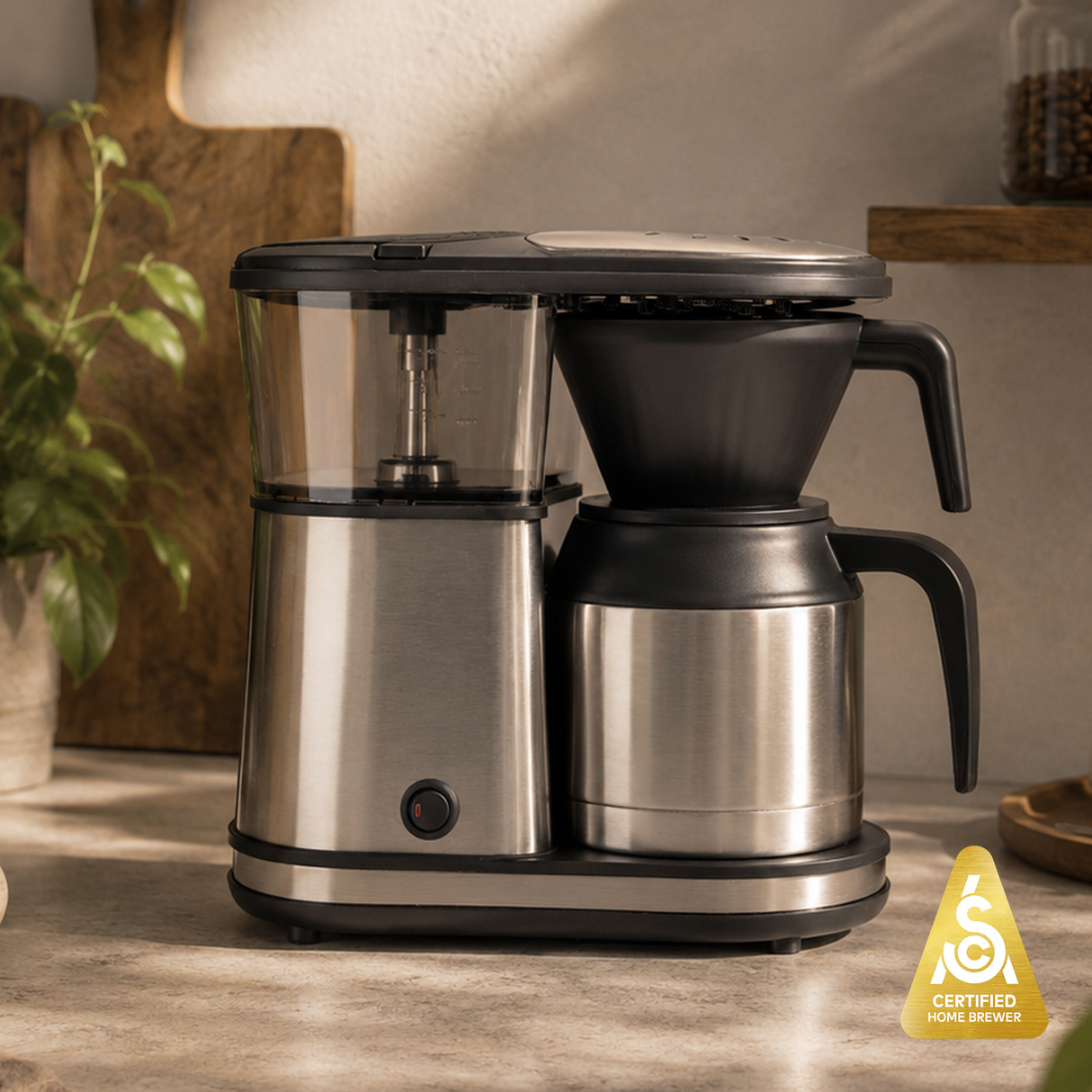 Cafetera Bonavita de 5 tazas, Cafetera térmica – Tamaño compacto, elegante y precisa, sin BPA