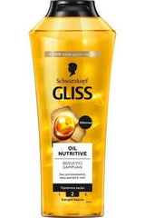 Gliss Oil Nutritive Nourishing Shampoo for Dry and Damaged Hair - 13.53 fl oz, Silikon-Free with Omega 9 and Marula Oil