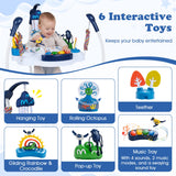 Centro de actividades para bebés saltador y rebotador con 6 juguetes interactivos luces y música