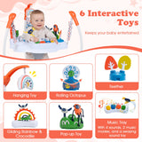 Centro de actividades para bebés saltador y rebotador con 6 juguetes interactivos luces y música