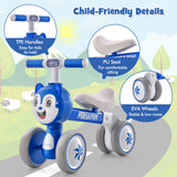 Bicicleta de equilibrio sin pedales para bebé, ligera, de 4 ruedas, para bebés - Azul