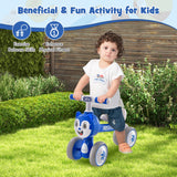 Bicicleta de equilibrio sin pedales para bebé, ligera, de 4 ruedas, para bebés - Azul