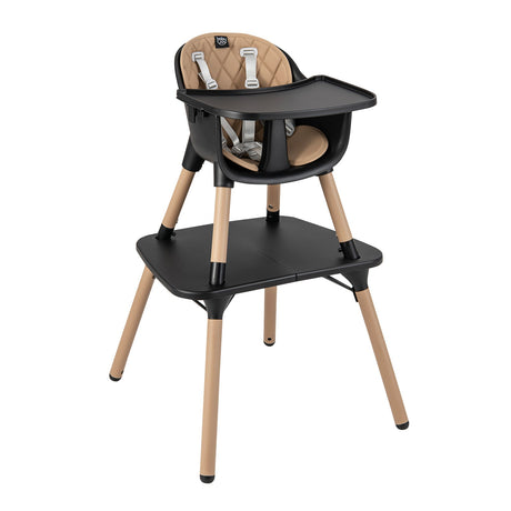 Juego de silla y mesa convertible 4 en 1 para bebé con cojín de PU