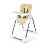 Silla alta plegable para bebé con doble bandeja extraíble y soporte para libros