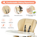 Silla alta plegable para bebé con doble bandeja extraíble y soporte para libros