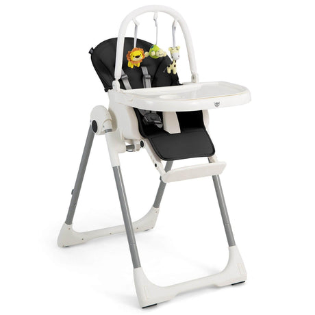 Trona Plegable 4 en 1 para Bebés con 7 Alturas Ajustables y Barra de Juguetes Gratis