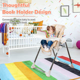 Silla alta plegable para bebé con doble bandeja extraíble y soporte para libros