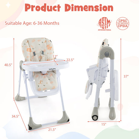 Silla alta convertible 3 en 1 para bebés