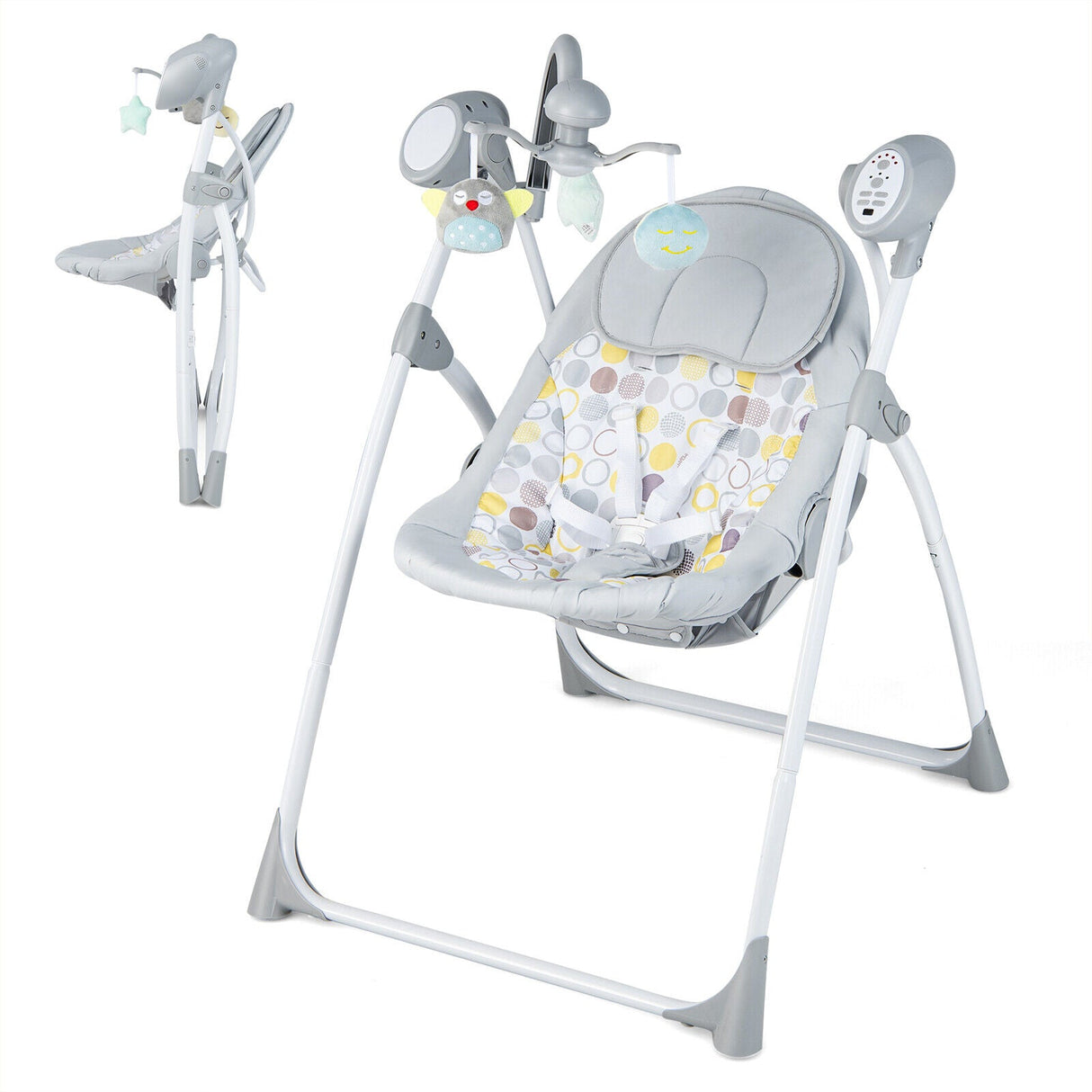 Mecedora Eléctrica Plegable para Bebés con Respaldo Ajustable