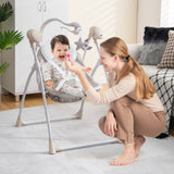 Mecedora Eléctrica Plegable para Bebés con Respaldo Ajustable