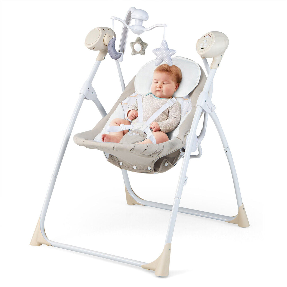 Mecedora Eléctrica Plegable para Bebés con Respaldo Ajustable