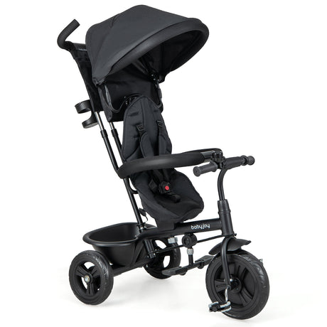 Triciclo para bebé 4 en 1 con capota extraíble y asa de empuje ajustable