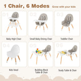 5-in-1 Baby Wooden Convertible High Chair