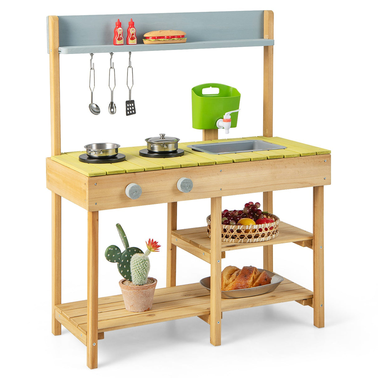 Cocina de juguete para exteriores con estufa