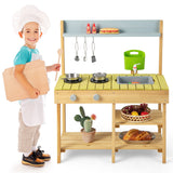 Cocina de juguete para exteriores con estufa