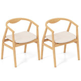 Sillón auxiliar de bambú con reposabrazos y respaldo curvo - Natural