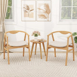 Sillón auxiliar de bambú con reposabrazos y respaldo curvo - Natural