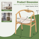 Sillón auxiliar de bambú con reposabrazos y respaldo curvo - Natural