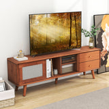 Mueble de TV de bambú para televisores de hasta 65 pulgadas