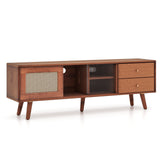 Mueble de TV de bambú para televisores de hasta 65 pulgadas