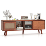 Mueble de TV de bambú para televisores de hasta 65 pulgadas