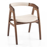 Silla de comedor de bambú para ocio con respaldo curvo y almohadillas antideslizantes para los pies - Natural