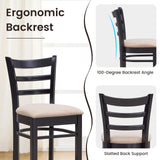 Taburetes de bar con respaldo ergonómico, cómodo reposapiés y asiento acolchado suave