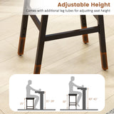 Juego de 2 taburetes de bar con asiento de silla de montar tapizado en cuero sintético y reposapiés - Marrón
