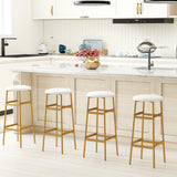Bar Stools Set of 2 with Sturdy Metal Frame and Footrest