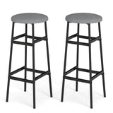 Bar Stools Set of 2 with Sturdy Metal Frame and Footrest