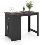 Mesa alta de bar con mueble de almacenamiento y cajón