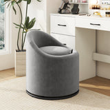 Barrel Chair with Storage 360¬∞ Swivel Upholstered Vanity Chair