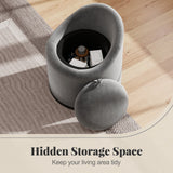 Barrel Chair with Storage 360¬∞ Swivel Upholstered Vanity Chair