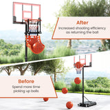 Accesorio de Retorno de Baloncesto con 4 Ganchos Desmontables sin Herramientas (Apto para Aros de 18 Pulgadas)