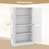 Bathroom Cabinet 43.5 inch Storage Cabinet with Doors and Adjustable Shelves
