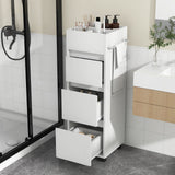 Mueble de baño con 3 cajones, 4 divisores superiores y 1 toallero - Blanco