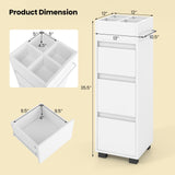 Mueble de baño con 3 cajones, 4 divisores superiores y 1 toallero - Blanco