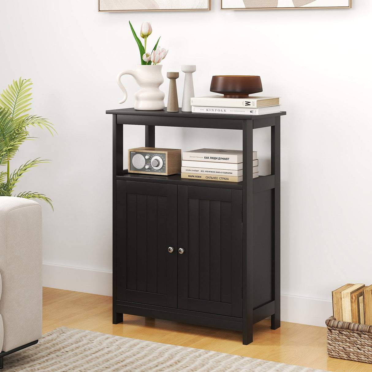 Mueble de baño de suelo con compartimento abierto