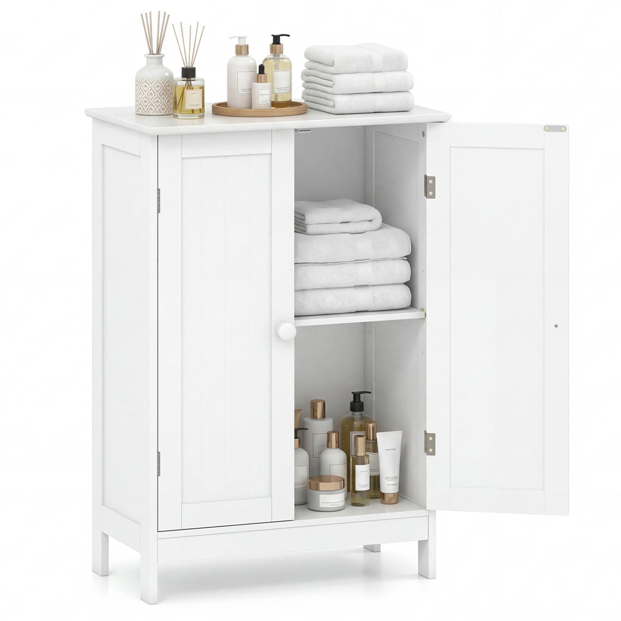 Mueble Armario de Doble Puerta para Suelo de Baño