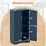 Armario de almacenamiento para baño con 4 puertas y 2 estantes ajustables - Azul