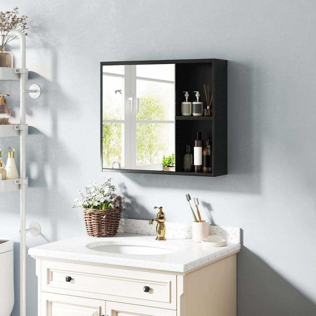 Botiquín de Baño con Puerta de Espejo Simple
