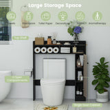 Organizador de almacenamiento de suelo para baño sobre el inodoro con estantes ajustables