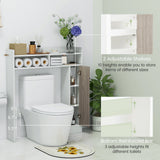 Organizador de almacenamiento de suelo para baño sobre el inodoro con estantes ajustables