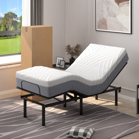 Colchón 3D de espuma viscoelástica de gel y espuma convolucionada para cama articulada