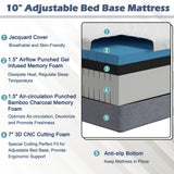 Colchón 3D de espuma viscoelástica de gel y espuma convolucionada para cama articulada