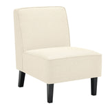 Sillón decorativo moderno sin brazos con patas de madera de caucho